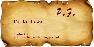 Pinti Fedor névjegykártya